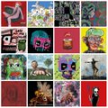 A colorful grid or collage displays various small illustrations, stickers, or character designs in a vibrant mix of styles and colors.
