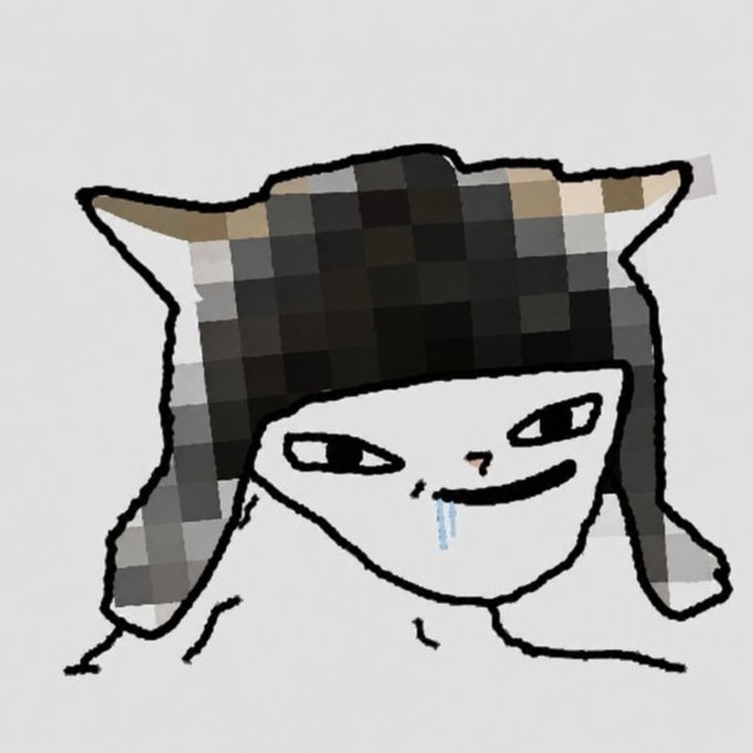 A crudely drawn meme figure with a pixelated checkered hood, a smug half-smile, and a single drop of drool dripping from its mouth. The image visually embodies the "clown" imagery referenced in the text, depicting the messy, unpolished, meme-driven nature of projects deployed via @bankrbot on the $BNKR token.
