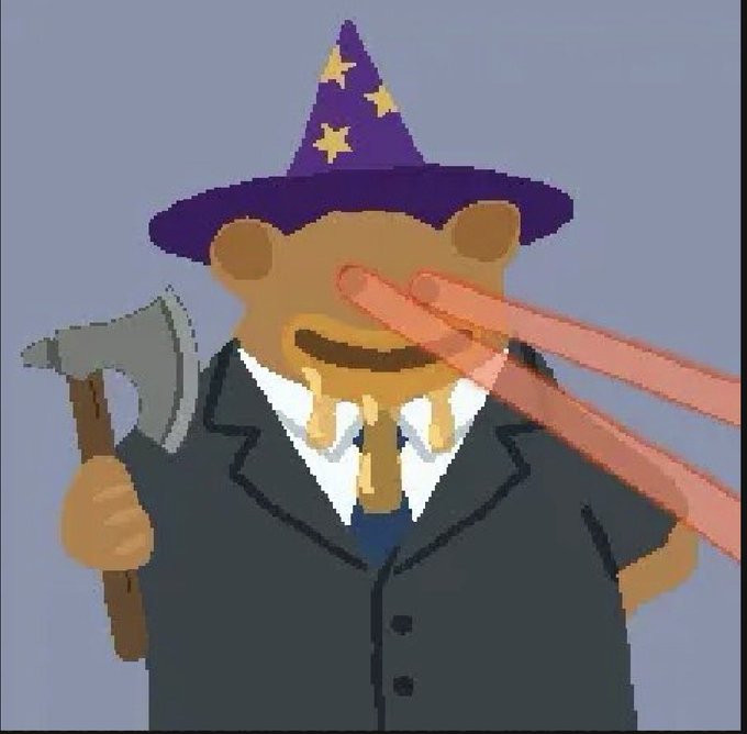 The image features a cartoon bear wearing a suit, hat, and tie holding an axe. The bear has two red laser beams coming out of its eyes. The caption below the image reads "PHASE 3—THE FINAL DROP 325 GRIZZY PFPs have already been distributed for FREE during Phases 1 & 2. Only 8 exclusive 1/1 PFPs remain." This indicates that there are a total of 325 GRIZZY PFPs in circulation, and only eight of them have been distributed so far.