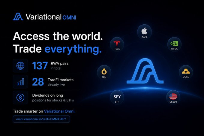 The image features a blue and black poster that promotes variation omnichannel trading. The poster outlines various options for trade volumes within the cryptocurrency market using the term "Trade Everything" at the top, which suggests a wide range of possibilities for investment opportunities in crypto markets. It also indicates the existence of multiple trading pairs such as Bitcoin/Ethereum/SOL and other pairings like altcoins and standard coins. 

The poster emphasizes that most traders are fighting over the same crypto volume and offers a unique feature: an "airdrop" where users can receive cryptocurrency without having to invest any currency, making it a valuable opportunity for speculators and investors alike. Additionally, there is a list of existing trading pairs on the poster, along with their volumes and spreads. The poster's color scheme creates a modern and appealing aesthetic that reflects the dynamic nature of the crypto market world.