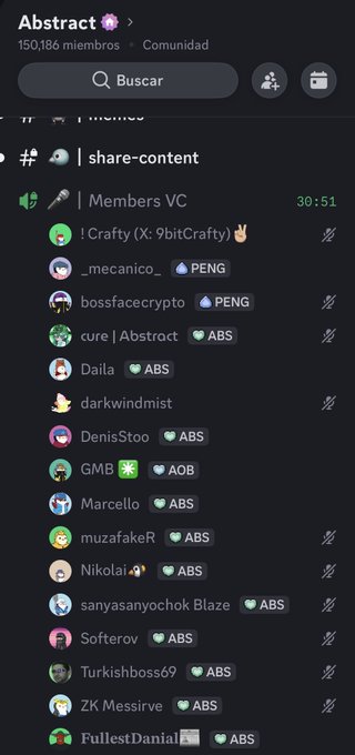 The image shows a phone screen with a list of profiles, including one for @AbstractChain. The profile names include "GMB_AOB", "@GMB_AOB", and "@SuperTrip64". The text on the screen reads "FRIDAY FUNDAY ON @AbstractChain! step 1 = join us on discord step 2 = say happy birthday to @GMB_AOB step 3 = have fun playing @SuperTrip64!!!". This post seems to be promoting a social media platform or event, as it encourages users to engage with the profiles listed and participate in the activities described.