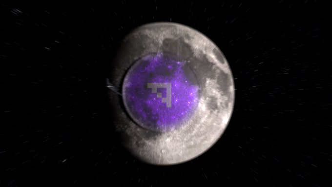A glowing purple cosmic orb with a silver, crystalline outer shell floats against a black starry background, featuring a pixelated question mark in its center. The mystical, otherworldly imagery complements the "BIG WEEK AHEAD WE ARE SO BACK" message, evoking a sense of cosmic anticipation and uncertainty about what's to come.