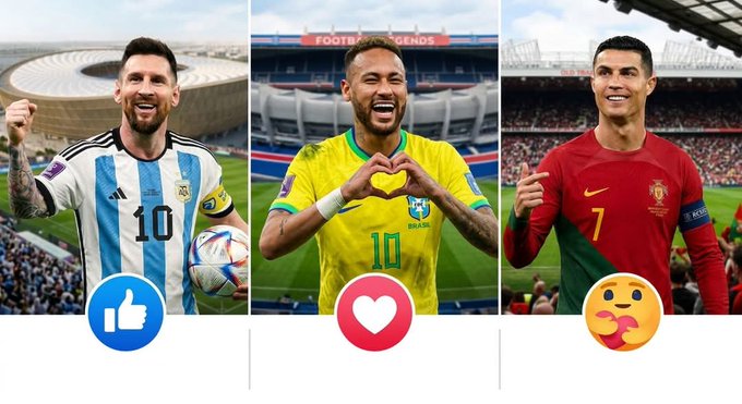 The image features three soccer players wearing different colored jerseys - yellow, green, and red. They are all smiling and holding a soccer ball. In addition to the soccer players, there are also two social media icons present in the image - a heart symbol and an exclamation mark. These icons represent likes or positive reactions from their fans on social media platforms. The post is titled "Good Afternoon Fren Who's active? Let'S study @useTria , @XOOBNetwork , @TheARCTERMINAL fam Who'S your favorites?".