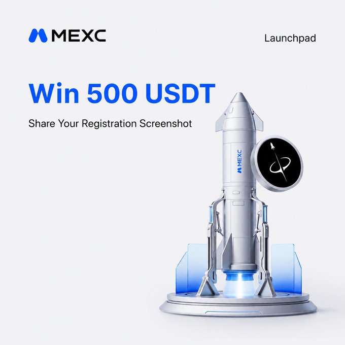 The image features an advertisement for a new product, which is a rocket. The rocket appears to be made of metal and is placed against a white background. The text on the photo reads "Win 500 USDT". This implies that users can win up to 500 $USDT in exchange for sharing their registration screenshot with the manufacturer. Additionally, there's an arrow pointing towards the launchpad area within the photo, indicating its association with launching something. The post ends on May 31st, and it mentions that the rocket is live and that attendees have missed its initial wave but can still join the countdown.