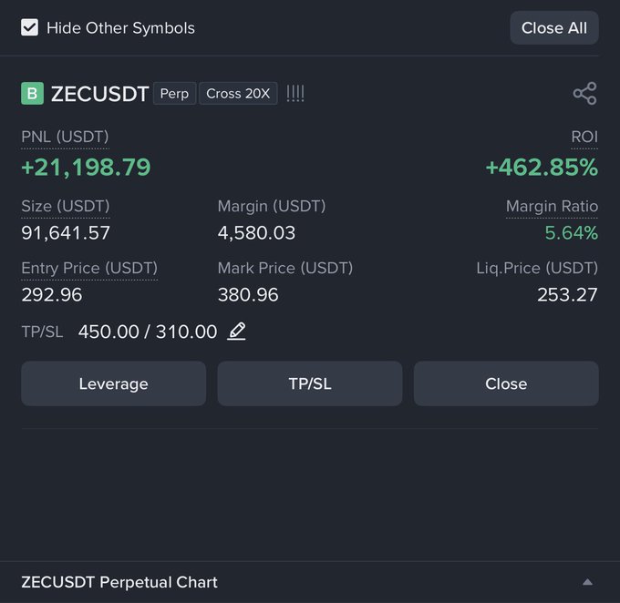 The image shows a trading app screen displaying various charts related to Bitcoin prices and market positions. The chart specifically illustrates the closing values of Bitcoin at different time periods, with the present time represented as the bottommost part of the image. The main focus on the screen is the close price of Bitcoin, which has reached $20k after an eight-hour trading session in the market.