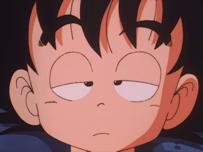 A close-up anime illustration of a young boy with black hair and half-closed eyes, looking unimpressed or bored.
