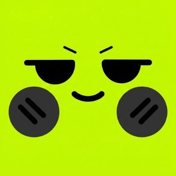 A smug green emoji face with sunglasses and rosy cheeks appears on a bright chartreuse background, conveying a confident, cool vibe that matches the poster's optimism about today's NFT mints being better than yesterday.