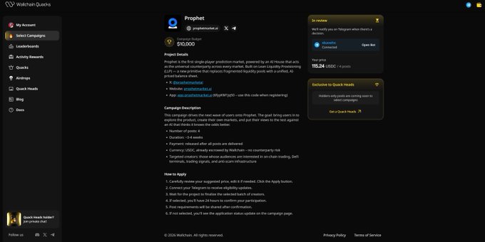 The image shows a screenshot of a computer screen displaying a webpage with information about a new feature called "Wallchain Select" that was recently added by @wallchain. The text on the page indicates that this feature allows creators to target specific audiences, ensuring fair distribution of rewards and promoting more balanced creator campaigns.