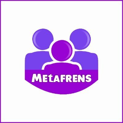 Purple logo with three figures forming a crown shape above the text 'METAFRENS'.