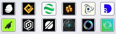 A grid of 12 cryptocurrency project logos representing various airdrop projects featured in the "Airdrop Weekly 07.20–07.26" update, including Aura Protocol, Awarizon, DAPPOS, Cambria, and others highlighted in the post.