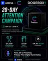 The image is a black and green poster that is promoting the @adreva_network Cysic campaign which is a global digital advertising company focused on privacy first digital marketing practices. The poster includes text informing viewers about a 20-day attention campaign, as well as details regarding the reward for participating in the campaign, including how to set reminders for this unique program, and more information about joining.