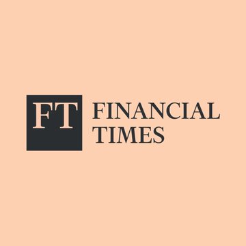 The Financial Times (FT) logo displayed on a peach/cream colored background.