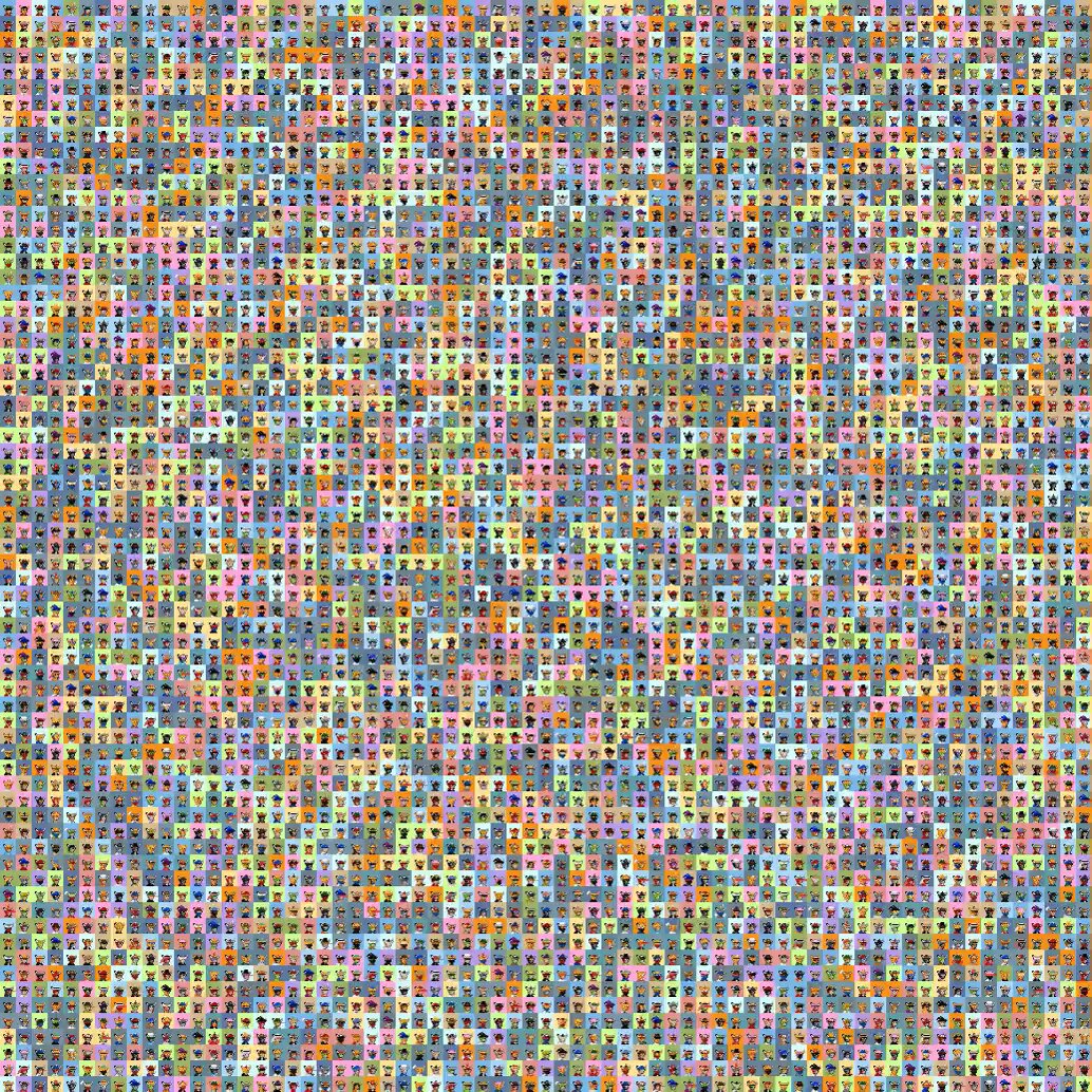 The image features a vibrant, abstract pattern of squares and rectangles rendered in a rainbow gradient color scheme. Each square and rectangle has been meticulously crafted with various shades of pink, blue, green, yellow, orange, and purple hues, creating an explosion of colors against the backdrop. The image also contains text that reads "Giving away 10 GTD of @bullies_eth Art, Fun and Culture, No Bullshit Supply: 242 for the memes. Price: Free Time: 17th 3PM UTC on Opensea To enter: 1. Follow: @bull_and_bean @Sumaiyaaa01 2. Like and retweet this post 3. Comment your EVM address and tag". The image seems to be an artistic representation of a social media feed, with the multitude of small squares and rectangles symbolizing individual users or posts that collectively create a lively online community.