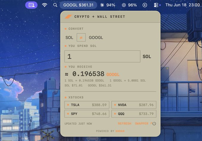 The image features a screenshot of a computer screen displaying a Cryptocurrency trading dashboard. The dashboard includes a list of cryptocurrency pairs available for trading, along with options for converting between Bitcoin Cash, Bitcoin, and Ethereum coins as well as setting up alerts. The image also contains text that refers to the Cryptocurrency trading dashboard in relation to the @hazy2go post, suggesting that the user can use the SODAX SDK to enhance their personal dashboards or apps with cross-network information and cryptocurrency trading capabilities.