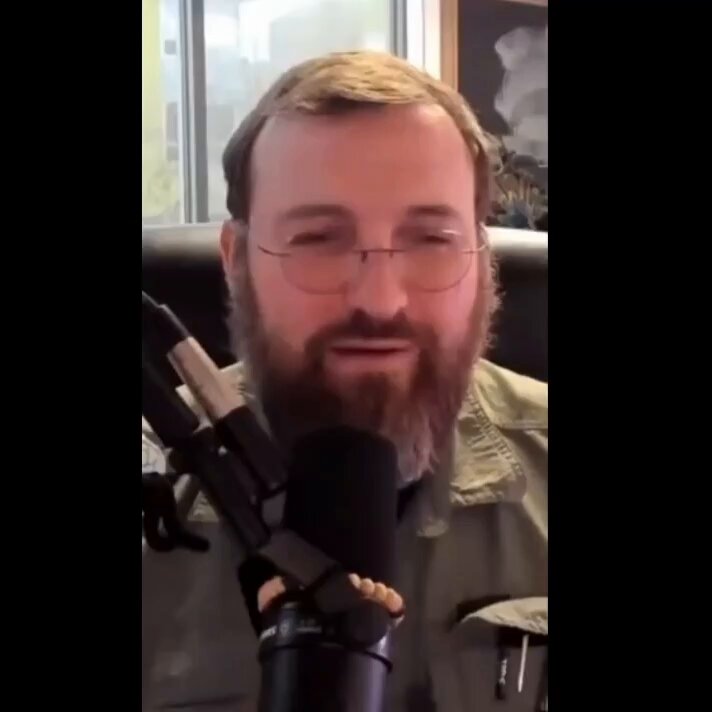 The image shows a man wearing glasses and a beard talking into a microphone. The caption reads "Cardano was not hacked. The protocol has not been exploited. Rather, 3rd party wallet software has been exploited - sadly." This statement seems to be incorrect or exaggerated, as it is not supported by the actual content of the image.