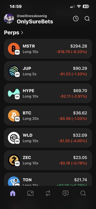 The image shows a phone screen displaying various cryptocurrency symbols, including Bitcoin, Etherium, and Litecoin. The text "ONLYSUREBET" can be seen at the top of the image. This suggests that the person who posted this image is interested in or invested in these cryptocurrencies.