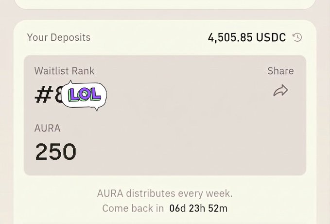 The image features a screenshot of an iPhone screen showing various details about some sort of cryptocurrency or token, which is being compared with the user's AURA (Aurum Distributed Ledger). The screenshot displays the score for their AURA, indicated as 250 points on the scorecard, and it also has information about how rich they are. It seems to be a conversation or exchange between someone and the cryptocurrency or token.