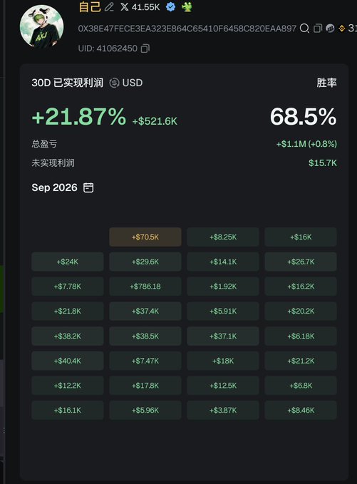 A trading performance dashboard showing a fully green month with a +1.74% return ($3,912.45 gain on $224,599.88 equity) and 100% win rate across 30 trades. The image aligns with the caption by visually confirming the "whole month of pure green" the trader mentions, though the modest daily results reflect the limited "scrap picking on phone" activity described.