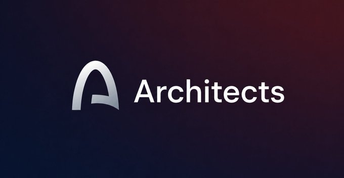 The image displays a logo featuring a stylized "A" alongside the word "Architects," likely representing a reference to the Arc network. This relates to the post's warning that Arc Mainnet has not yet launched, advising users to be cautious of impersonators or fake tokens claiming affiliation with Arc, and to rely on official channels for verification.