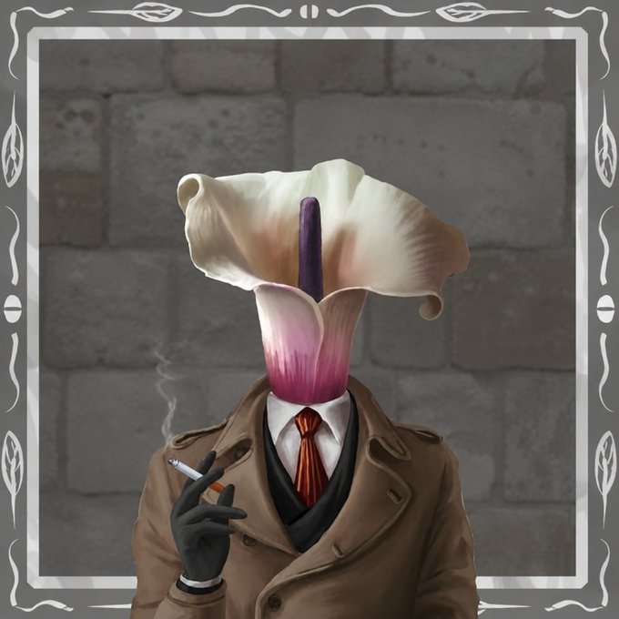 The image features a man dressed as a character from a novel or comic book with a suit, tie, and smoking pipe. The man appears to be wearing a trench coat and hat, giving him an air of sophistication and mystery. He holds a cigarette in his hand while standing against a brick wall backdrop. The post seems to be promoting the idea that people should keep moving forward and believe in themselves, as suggested by the character's journey depicted in the image.