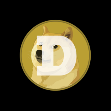 A gold coin displays a Shiba Inu dog (the Dogecoin mascot) overlaid with a large white "D" letter, symbolizing Dogecoin. The image represents CleanCore's abandoned cryptocurrency holdings as the company pivots away from its memecoin-focused strategy toward building an AI data center.