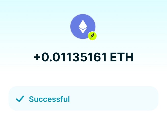 A crypto transaction confirmation showing a successful receipt of +0.01135161 ETH alongside the Ethereum logo and Phantom wallet icon.
