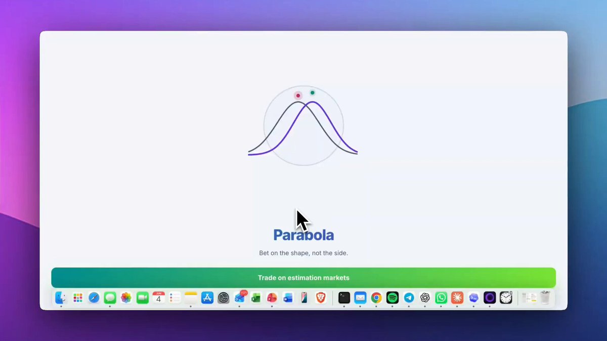 The image shows a computer screen with a white background displaying a Parabola logo and text that reads "Parabola" along with an arrow pointing towards the bottom left corner of the screen, indicating a direction or action related to the Parabola concept. The image also includes several icons representing different types of markets, such as "Focus on what is in the image and how it relates to the post".