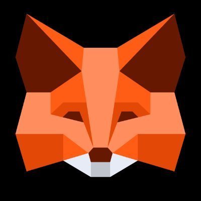 A geometric, low-poly style illustration of a fox head in orange and brown tones against a black background.