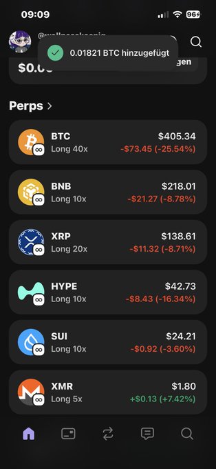 The image features a black iPhone displaying a screenshot of a cryptocurrency exchange app, showcasing various virtual currencies being listed along with their prices. The text overlays in the bottom right corner of the photo provide information about a cryptocurrency sale at a quicker pace for bitcoin but without xrp. The main focus is on bitcoin and how it was bought or sold using this specific app.