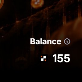 A dark interface displaying 'Balance' with a value of 155.