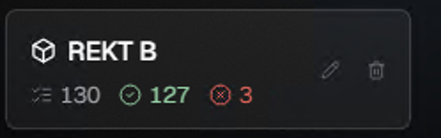 A dark dashboard widget displays the REKT B entry, showing 130 submissions, 127 successful (green checkmark), and 3 failed (red X). The image supports the post's claim by visually confirming the 127 successful mints mentioned alongside the ZAX ACO reference.