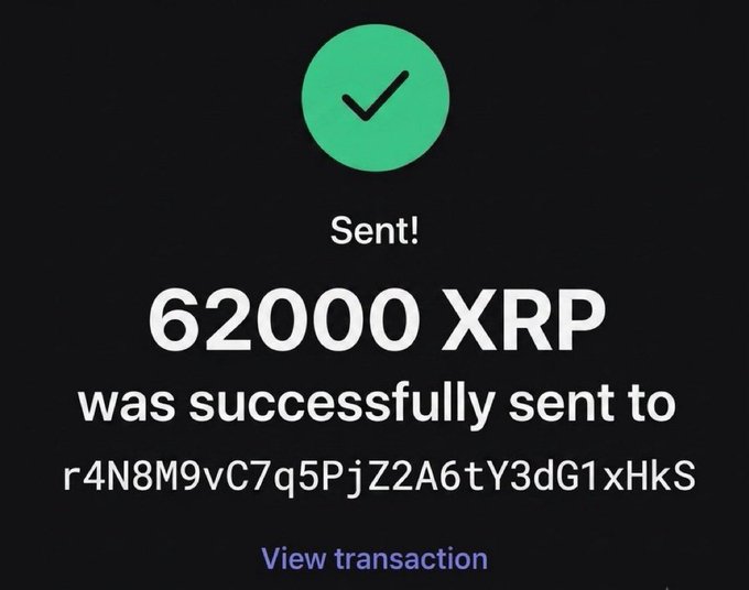 The image shows a congratulatory message that reads, "Congratulations! You were successfully sent to @grok in 24 hours pick a random person from my comments to win another $62,000 in XRP The person must: Follow me #haileywelchdeg...". It is a post where a user has just been sent a prize of $62,000 in XRP. There's an image of a green checkmark on the left side and a congratulatory message with some details like who was won or how many tries they needed to win it.