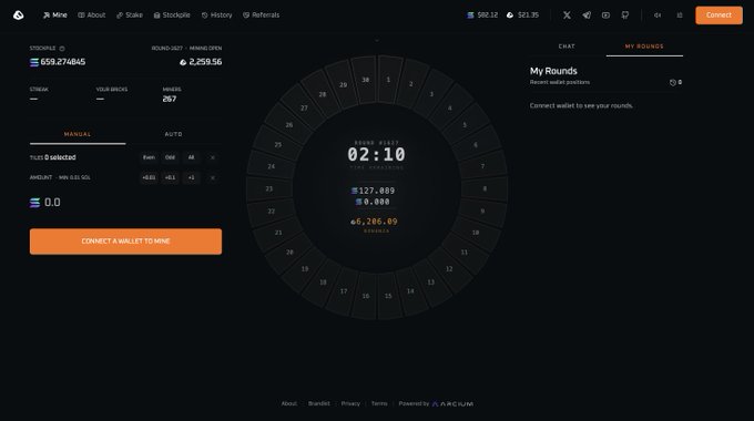 The image shows a webpage with a clock, set at 2:18 PM, indicating the current time as 12:18 pm (noon). The webpage has a black background, giving it a professional look. It features a clock wheel or pie chart, which displays 24 numbers on either side of the central dot representing the hours of the day. The text in the image is somewhat hard to read and appears to be unrelated to the main content of the post that says "ZINC (12 hours later): 
120+ SOL Rounds - 250-300 miners per round - $130K Bonanza - Buybacks and burns growing exponentially umm...".