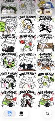 A dense grid of numerous small, varied illustrations, many featuring small black cartoon figures accompanied by various phrases.