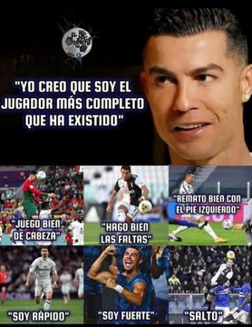 The image features a poster with various soccer players' images, including one of a man who has just won the World Cup. The text on the poster includes phrases such as "Yo creo que se lo jugar", which translates to "I want to play" in English, and "Yo creo que se lo existir", meaning "I know I will succeed". These phrases are related to the soccer players' achievements and their passion for the sport. The image also includes a quote from a man who is smiling at the camera, adding a personal touch to the poster.