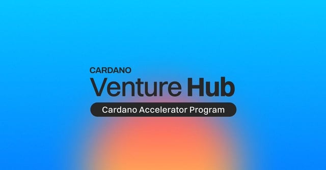 This is a banner with a blue background featuring red dots, and it reads "Cardano Accelerator Program". The text indicates that the application is about to end soon as indicated by the short message above. It appears this program was posted on Friday, last call of which has just passed, suggesting users are running out of time for applications to be accepted.
