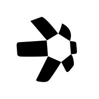 A black geometric logo composed of six shapes forming a star or gear-like pattern on a white background.