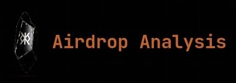 A dark banner displays the text "Airdrop Analysis" alongside an animated Ethereum/Runestone-style crystal logo. The image serves as a header for a post promoting dogdata.xyz/airdrop, which offers a full holders list and additional data for Runestone airdrop participants.