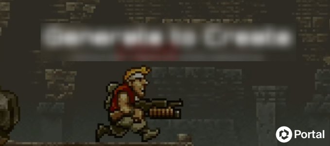 A retro pixel-art video game screenshot showing a character labeled 'Borrower' with weapons, with a 'Portal' logo in the bottom right corner.