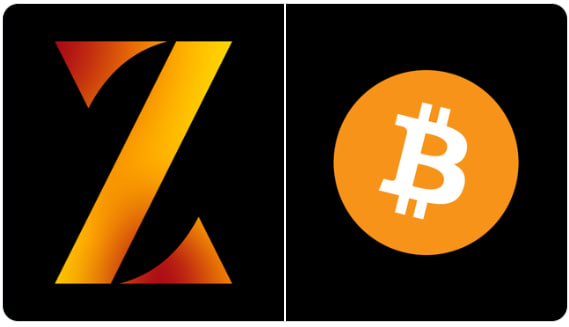 The image displays the logos of ZEUS (a stylized orange "Z" on the left) and Bitcoin (the orange circle with the white "₿" symbol on the right), representing the ZEUS Bitcoin-native wallet and its connection to the Bitcoin Lightning Network. This visually reinforces the article's mention of Zeus restoring its services, particularly highlighting the return of ZEUS Pay Lightning alongside the Bitcoin cryptocurrency it operates on.