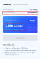 The image shows a mobile app screen for Loqua App displaying "Daily Check-In" with a blue button offering "2,500 points" (originally "3,000 points") for daily check-ins, which illustrates the post's instructions about new users needing to keep their accounts active for 3 consecutive days to complete the required activity after joining LoquaApp.
