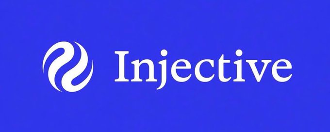 The Injective logo is displayed in white text and icon against a solid blue background.