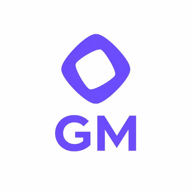 A purple logo featuring a rounded square design above the letters 'GM' on a white background.