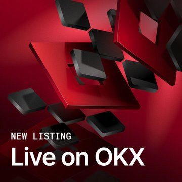 The image features a red background with black squares scattered throughout, creating an abstract pattern. The text "New Listing Live On Okyx" is written above the squares, indicating that this content is related to TRON's expanding global influence through stablecoin adoption and its growing presence in various markets.