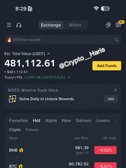 The image shows a phone screen displaying information about cryptocurrency trading. The main focus of the image is a message that reads "Add funds" with a price tag of $81,1,121.61. This text is displayed at the top right corner of the screen and is accompanied by a list of cryptocurrencies including Bitcoin, Ethereum, and Solana. The phone screen also shows a chat window where users can ask questions or provide information about their crypto trading experience.
