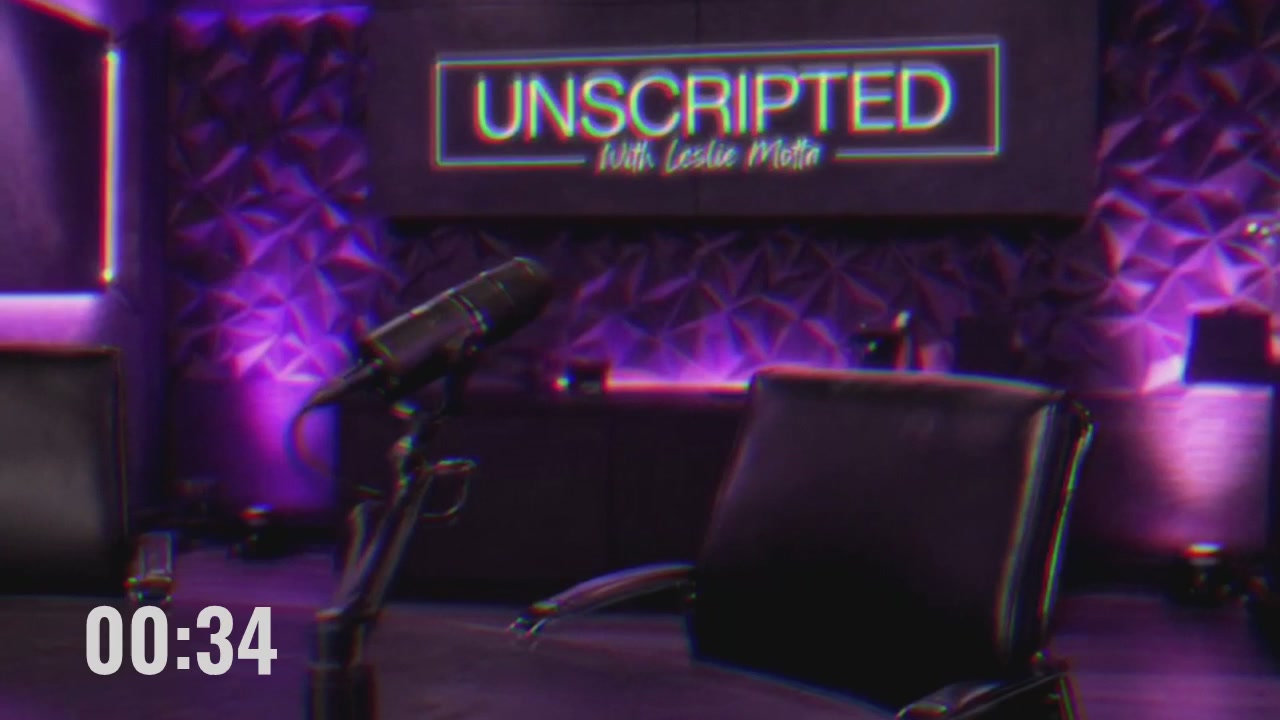 The image shows a purple room with a microphone, suggesting that this could be an audio studio or a podcast recording space. The text "UNSCRIPTED" is displayed above the microphone, indicating its purpose as a podcasting platform for sharing stories or ideas. The image also includes a caption that reads "00:34", which might be related to the time of the recording session or the duration of the podcast being discussed.

The post's title and the surrounding text suggest that it is promoting an audio production company, possibly named "UNSCRIPTED". This could be a podcast about various topics or even a specific story being shared on this platform. The image serves as a visual representation of the content to be discussed in the podcast.