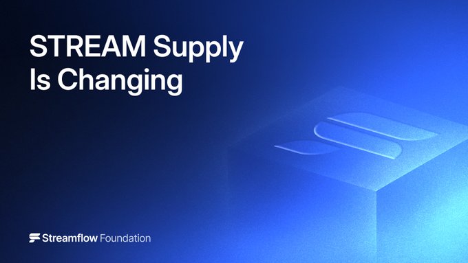 A blue promotional banner for Streamflow Foundation reading 'STREAM Supply Is Changing' with an embossed 'S' logo.