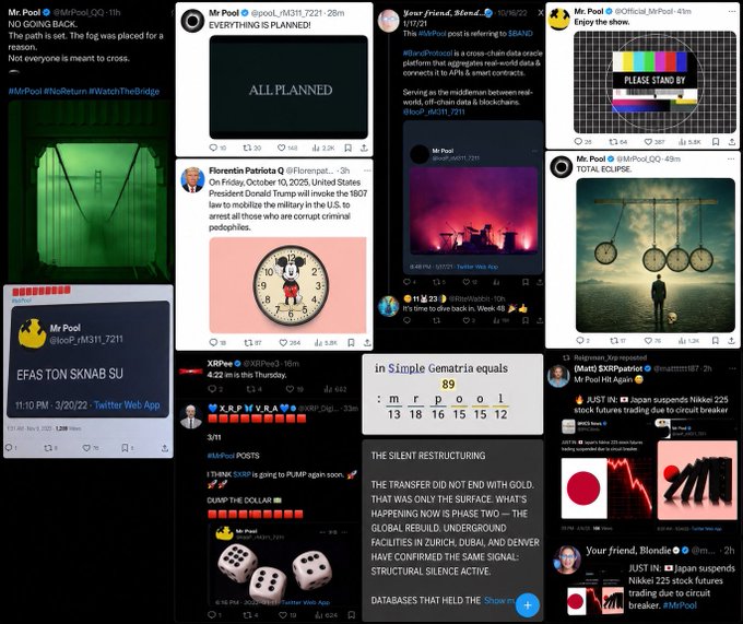 The image shows a collage of various social media posts, including photos, text, and logos. One of the posts features a photo with a clock that reads "All Planned", which appears to be related to the hashtag #allplanned. The other posts include images of people, such as a man standing in front of a car or a woman holding a baby. There are also mentions of Twitter, Facebook, and other social media platforms within the collage.
