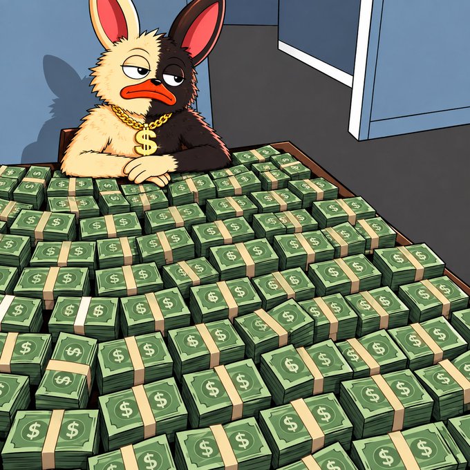 A cartoon rabbit wearing a gold "$" chain sits behind a massive pile of dollar bills, visually emphasizing wealth and profit. The image accompanies a Solana presale promotion for the $BORO token, with a $G4Ge4JaesjR5RcHdMatXCCXXYvB2DYLqBMG9w1CE27Fg wallet address, a 25% bonus on boro.pw, and tiered entry rewards ranging from 0.25 to 0.5 SOL for 12.5M tokens, reinforcing the "act fast, get rich" messaging.