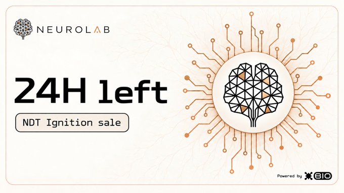 A promotional graphic featuring 'NEUROLAB' branding with '24H left' text and 'NDT Ignition sale', powered by BIO, alongside a geometric brain logo.